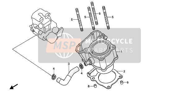 Honda NX250 1988 Cylindre pour un 1988 Honda NX250