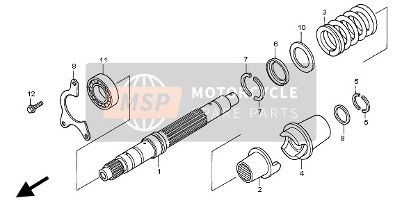 Honda ST1100 1997 PRIMARY SHAFT for a 1997 Honda ST1100