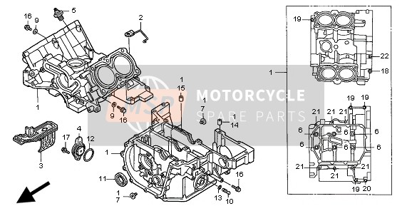 Honda ST1100 1997 Caja Del Cigüeñal para un 1997 Honda ST1100