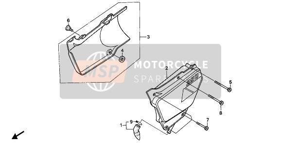 Honda NX250 1988 Couvercle latéral pour un 1988 Honda NX250