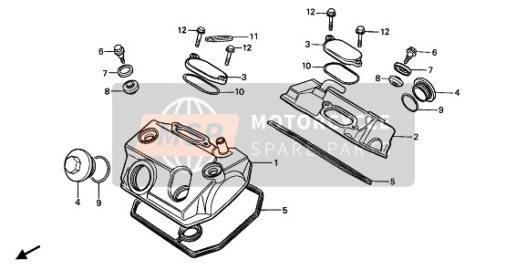 Honda XRV650 1988 CYLINDER HEAD COVER for a 1988 Honda XRV650