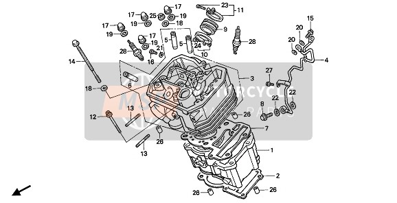 Honda XRV650 1988 ZYLINDER & ZYLINDERKOPF (VORNE) für ein 1988 Honda XRV650