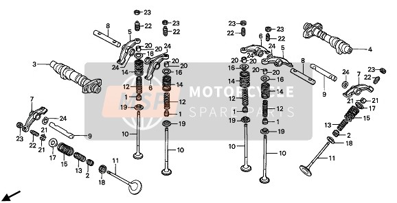 Honda XRV650 1988 Árbol De Levas & Válvula para un 1988 Honda XRV650