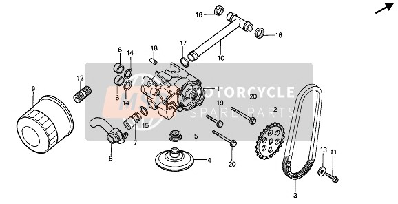 Honda XRV650 1988 OIL PUMP & OIL FILTER for a 1988 Honda XRV650