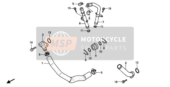 19512MS8000, Tube De Sortie D'Eau Ar., Honda, 0