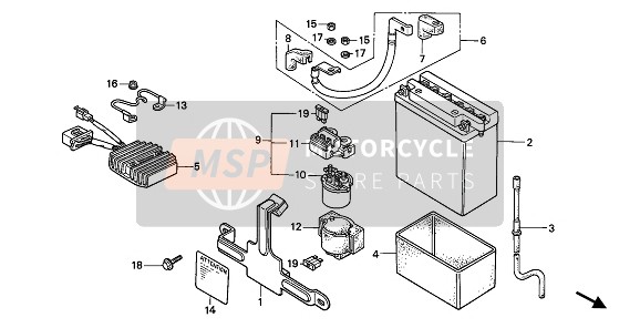 32401MM9000, Cable, Starting Magnetic Battery, Honda, 1