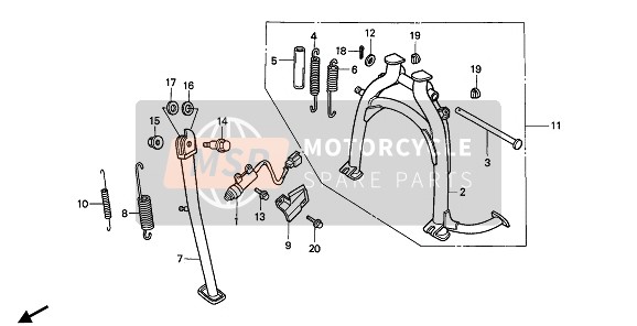 50600MS8811, Stand Set, Main, Honda, 0