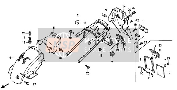 80112443850, Collier,  COUVRE-AILE, Honda, 2