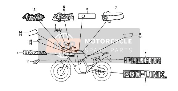 87121MS8620, Mark, Rr. Fork, Honda, 0