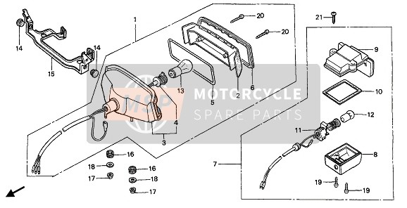 Honda CB125TD 1988 Luz De La Cola para un 1988 Honda CB125TD