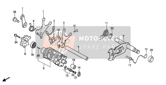 Honda XBR500S 1988 Shift Drum per un 1988 Honda XBR500S