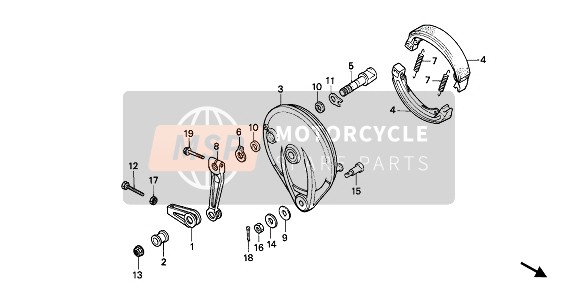 Honda XBR500S 1988 REAR BRAKE PANEL for a 1988 Honda XBR500S