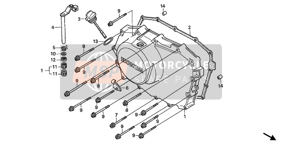 Honda XL600 1988 Tapa del cárter derecho para un 1988 Honda XL600