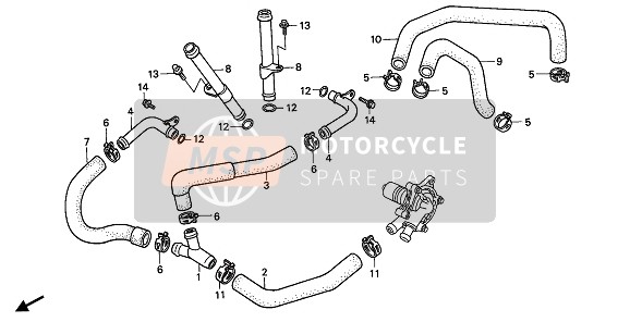 Honda XL600 1988 Tubería de agua para un 1988 Honda XL600