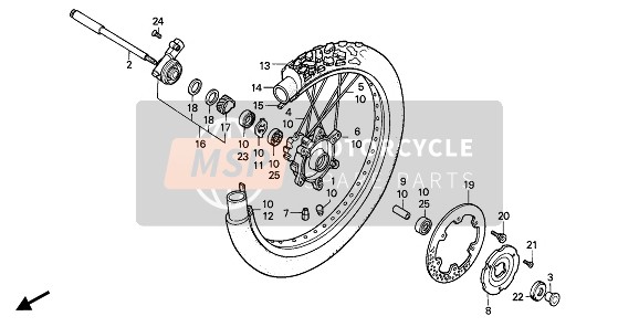 Honda XL600 1988 FRONT WHEEL for a 1988 Honda XL600