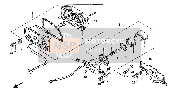 84701MK7000, Nummernschildhalter, Honda, 0