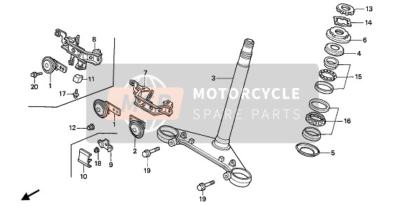 Honda NTV650 1989 GABELBRÜCKE für ein 1989 Honda NTV650