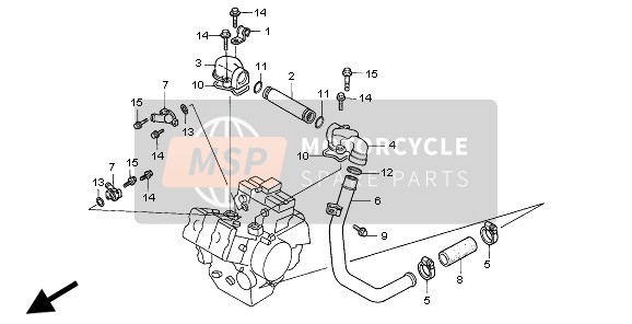 Honda VF750C 1997 Conduite d'eau pour un 1997 Honda VF750C