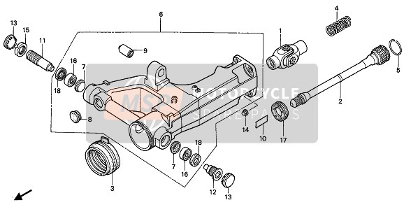 Honda NTV650 1989 SWINGARM for a 1989 Honda NTV650