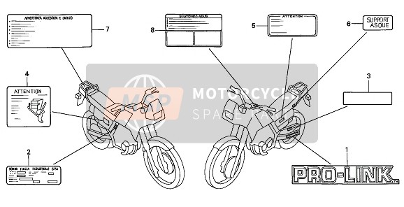 Honda NX125 1989 Etichetta di attenzione per un 1989 Honda NX125