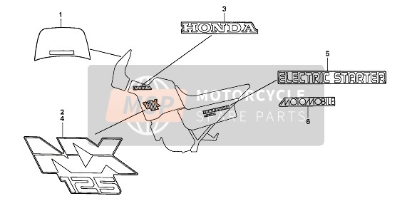 83511KAY600ZA, Repere E De Cache Lateral, Honda, 0