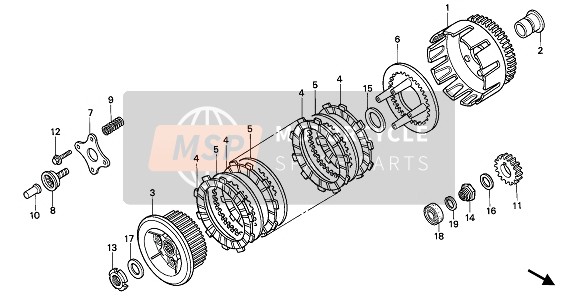 Honda NX250 1989 Embrague para un 1989 Honda NX250