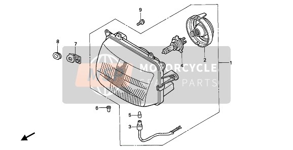 Honda NX250 1989 HEADLIGHT for a 1989 Honda NX250