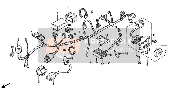 Honda NX250 1989 WIRE HARNESS & IGNITION COIL for a 1989 Honda NX250