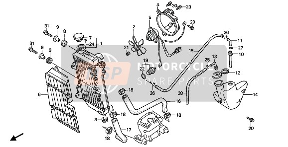 Honda NX250 1989 KÜHLER für ein 1989 Honda NX250