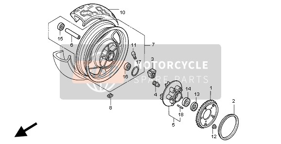 Honda VF750C 1997 REAR WHEEL for a 1997 Honda VF750C