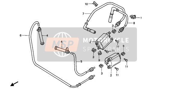 Honda PC800 1989 Bobina di accensione per un 1989 Honda PC800