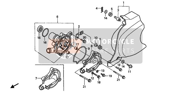 Honda VT600C 1989 Bomba de agua para un 1989 Honda VT600C