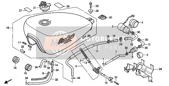 Honda VT600C 1989 Serbatoio di carburante per un 1989 Honda VT600C