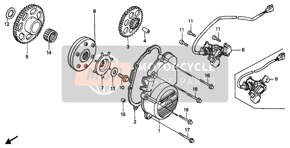 Honda CBR600F 1990 STARTING CLUTCH for a 1990 Honda CBR600F