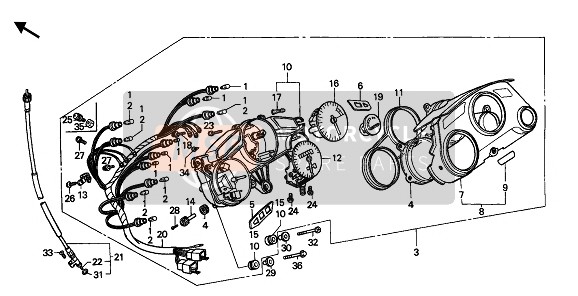 Honda CBR600F 1990 METER (MPH) for a 1990 Honda CBR600F