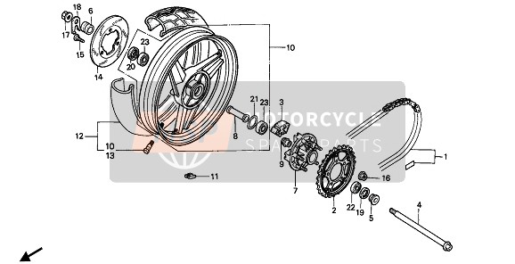 42650MT6305ZB, Wheel Set, Rr. *R134 * (R134 Fighting Red), Honda, 0