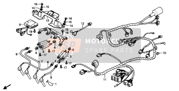 Honda CBR600F 1990 Mazo de cables para un 1990 Honda CBR600F