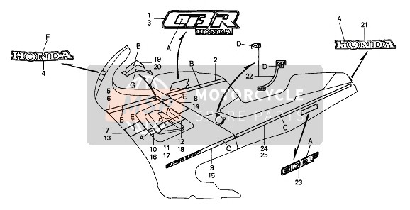 64581MT6600ZD, Stripe, R. Inner Panel (###) *TYPE4 * (TYPE4 ), Honda, 0