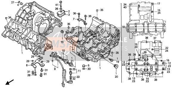 Honda CBR1000F 1990 Carter per un 1990 Honda CBR1000F