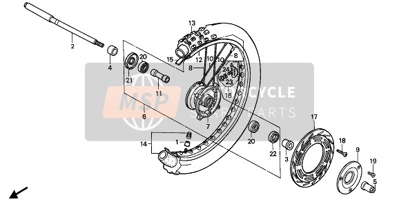 44610KS6315, Spoke Set A, Fr. (229.5mm), Honda, 1