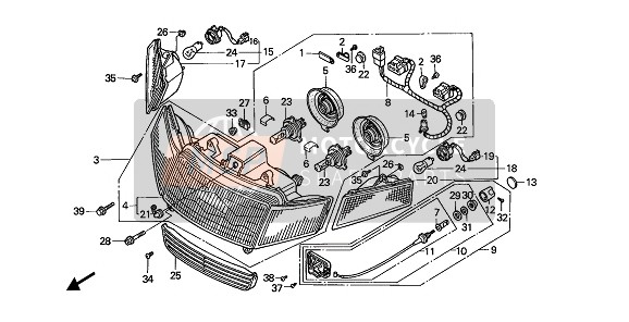 33101MN5614, Headlight Assy. (12V 60/55W), Honda, 0