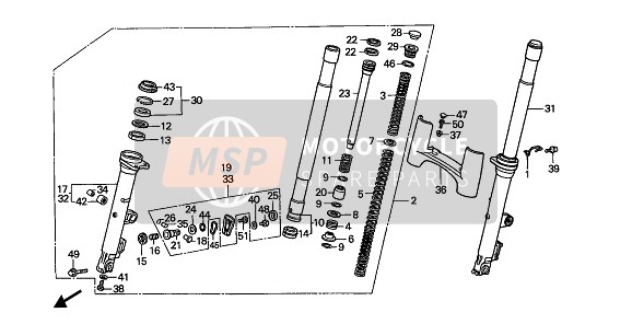 51410MT8003, Pipe Comp., Fr. Fork (Showa), Honda, 2