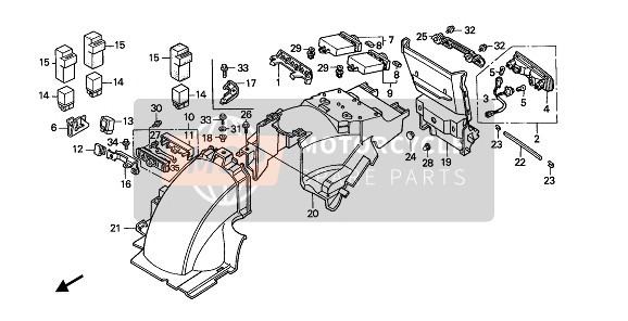 Honda GL1500 1990 HINTERER KOTFLÜGEL für ein 1990 Honda GL1500