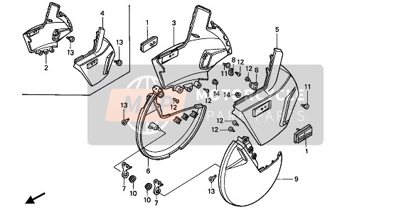 Honda PC800 1990 FRONT DISK COVER for a 1990 Honda PC800