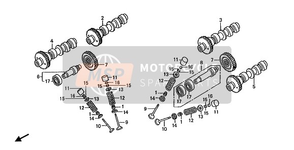 Honda ST1100 1990 CAMSHAFT & VALVE for a 1990 Honda ST1100