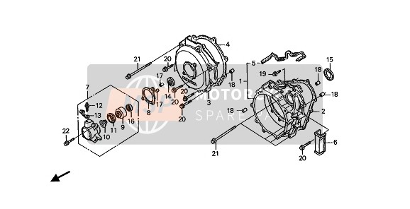 Honda ST1100 1990 Couvercle d'embrayage pour un 1990 Honda ST1100