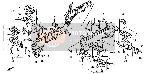 50730MT3000, Ass. Barra Pedana Poggiap, Honda, 0