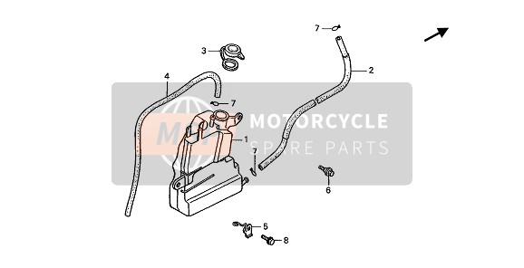 Honda ST1100 1990 RESERVETANK für ein 1990 Honda ST1100