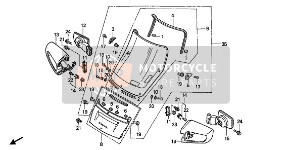 88115MT3000, Sluitring, Spiegel Instel, Honda, 4