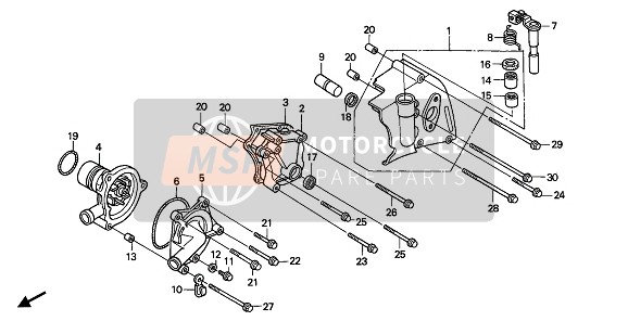 LEFT COVER & WATER PUMP